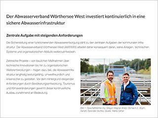 Der Abwasserverband Wörthersee West investiert kontinuierlich in eine sichere Abwasserinfrastruktur - Vorschaubild zum Artikel